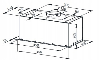 Okap kuchenny do zabudowy MAAN Fiugi 50cm 320m3 Biały Mocny Cichy Wkład