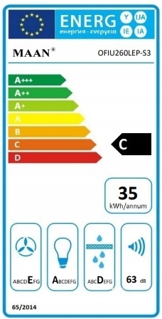 Okap kuchenny do zabudowy MAAN Fiugi 60cm 320m Srebrny Mocny Cichy Wkład