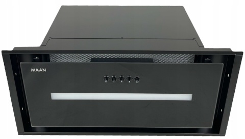 Okap kuchenny do zabudowy MAAN Helios 60 cm Czarny Szkło Mocny CICHY Wkład