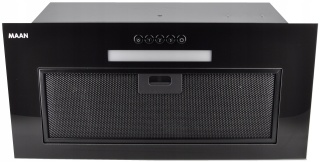 Okap kuchenny do zabudowy MAAN Tytan 3 60cm 610m Czarny Szkło Cichy Wkład