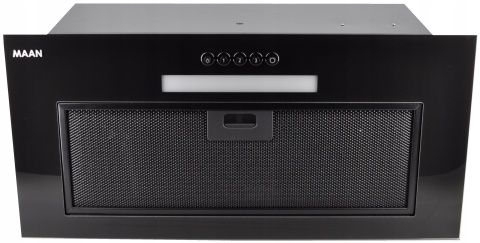 Okap kuchenny do zabudowy MAAN Tytan 3 60cm 610m Czarny Szkło Cichy Wkład