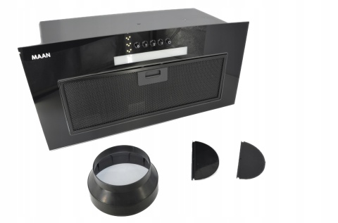 Okap kuchenny do zabudowy MAAN Tytan 3 60cm 610m Czarny Szkło Cichy Wkład