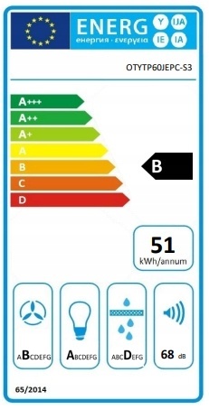 Okap kuchenny do zabudowy MAAN Tytan 3 60cm 610m Czarny Szkło Cichy Wkład
