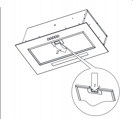 Okap kuchenny do zabudowy MAAN Tytan 3 60cm 610m Czarny Szkło Cichy Wkład