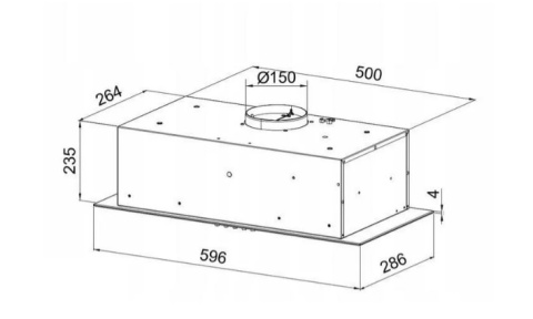 Okap kuchenny do zabudowy MAAN Tytan 60 400L Czarny Szkło Mocny Cichy Wkład