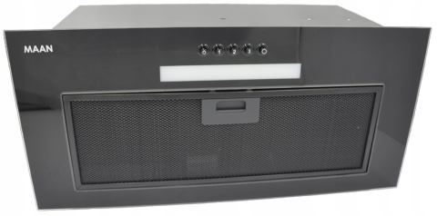 Okap kuchenny do zabudowy MAAN Tytan 60 400L Czarny Szkło Mocny Cichy Wkład