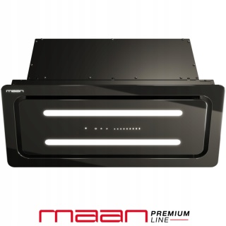 Okap kuchenny do zabudowy podszafkowy 60cm Maan EOS SILENT GEST CZARNY SZKŁO CICHY