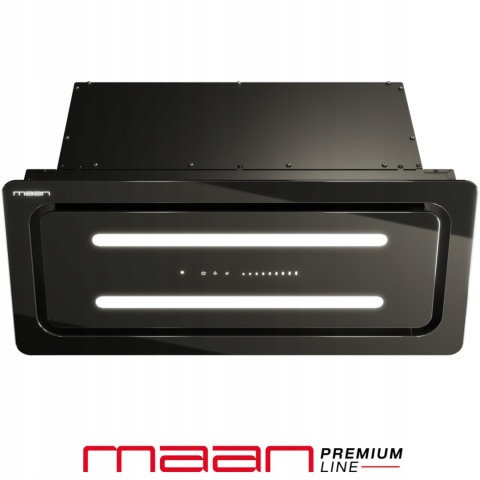 Okap kuchenny do zabudowy podszafkowy 60cm Maan EOS SILENT GEST CZARNY SZKŁO CICHY