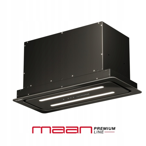 Okap kuchenny do zabudowy podszafkowy 60cm Maan EOS SILENT GEST CZARNY SZKŁO CICHY