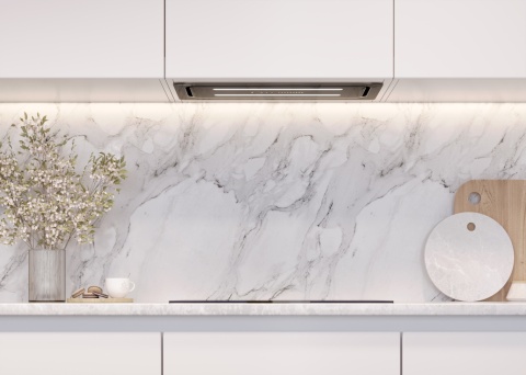 Okap kuchenny do zabudowy podszafkowy 60cm Maan EOS SILENT GEST CZARNY SZKŁO CICHY