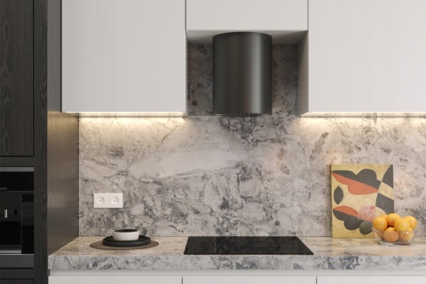 Okap kuchenny kominowy MAAN Tuba Elba Mini WPB 431 Czarny Przyścienny