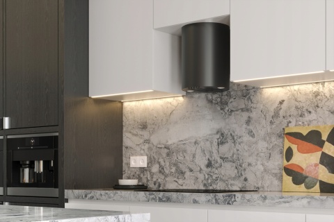 Okap kuchenny kominowy MAAN Tuba Elba Mini WPB 431 Czarny Przyścienny