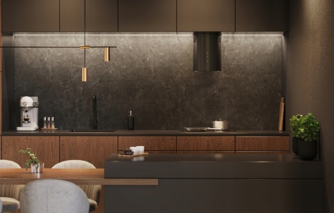 Okap kuchenny kominowy MAAN Tuba Elba Mini WPB 431 Czarny Przyścienny