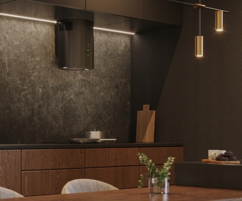 Okap kuchenny kominowy MAAN Tuba Elba Mini WPB 431 Czarny Przyścienny