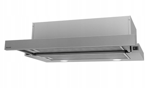 Okap kuchenny teleskopowy Maan Corona 50cm Srebrny Szkło LED Podszafkowy