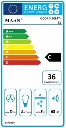 Okap kuchenny teleskopowy Maan Corona 50cm Srebrny Szkło LED Podszafkowy