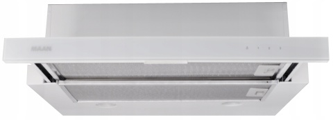 Okap kuchenny teleskopowy Maan Corona 60 Biały Szkło Dotykowy Podszafkowy