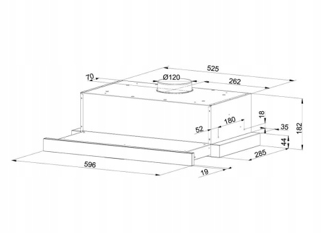 Okap kuchenny teleskopowy Maan Corona 60 Biały Szkło Dotykowy Podszafkowy