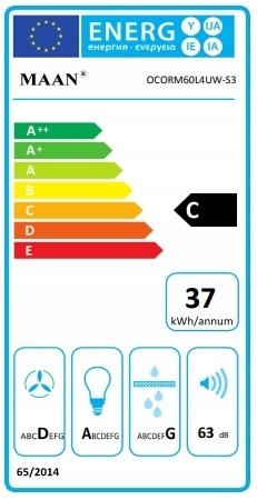 Okap kuchenny teleskopowy Maan Corona 60 Biały Szkło Dotykowy Podszafkowy