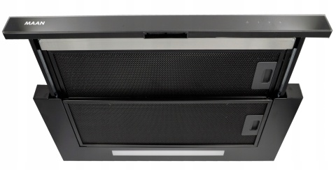 Okap kuchenny teleskopowy Maan Corona 60 Czarny Szkło Dotykowy Podszafkowy