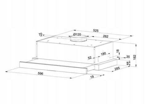 Okap kuchenny teleskopowy Maan Corona 60 Czarny Szkło Dotykowy Podszafkowy