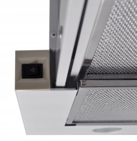 Okap kuchenny teleskopowy Maan Corona 60cm Biały Szkło Podszafkowy 315m3