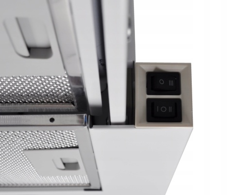 Okap kuchenny teleskopowy Maan Corona 60cm Biały Szkło Podszafkowy 315m3