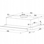 Okap kuchenny teleskopowy Maan Corona 60cm Biały Szkło Podszafkowy 315m3