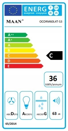 Okap kuchenny teleskopowy Maan Corona 60cm Biały Szkło Podszafkowy 315m3