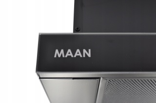 Okap kuchenny teleskopowy Maan Corona 60cm Czarny Szkło Cichy Podszafkowy