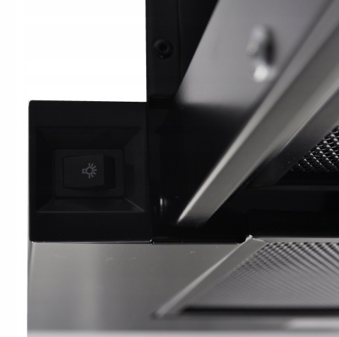 Okap kuchenny teleskopowy Maan Corona 60cm Czarny Szkło Cichy Podszafkowy