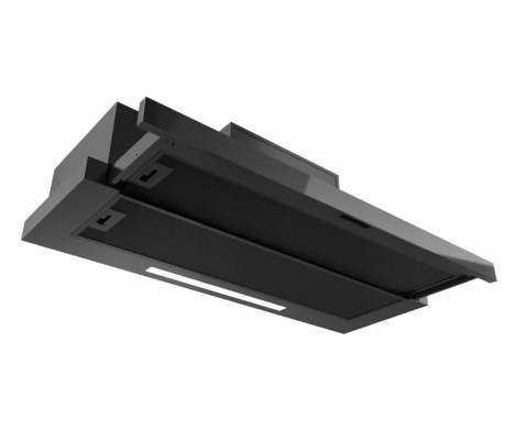 Okap kuchenny teleskopowy Maan Corona Bis 60cm 635m3 Czarny LED Szkło Cichy