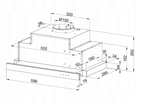 Okap kuchenny teleskopowy Maan Corona Bis 60cm 635m3 Czarny LED Szkło Cichy