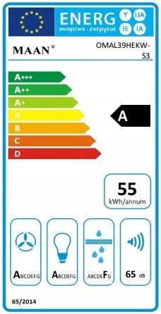 Okap kuchenny wyspowy MAAN Malwa Złoty Połysk Tuba 39cm LED Premium Line