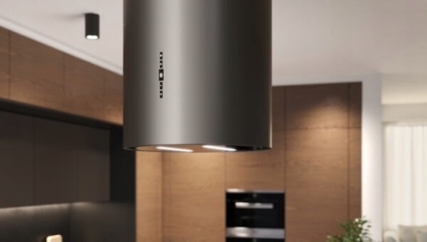 Okap kuchenny wyspowy tuba MAAN Malwa 2 39 Czarna 715m3/h Premium Line