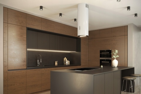 Okap kuchenny wyspowy tuba Maan MALWA 31 biały Premium Line