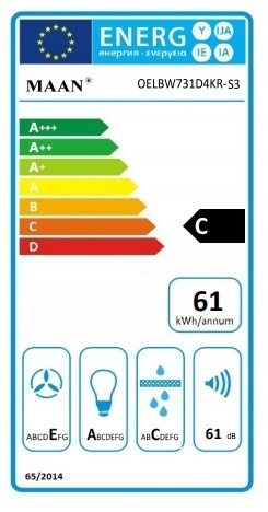 Okap przyścienny TUBA MAAN Elba WPB731 Złoty Połysk LED Cichy Kuchenny