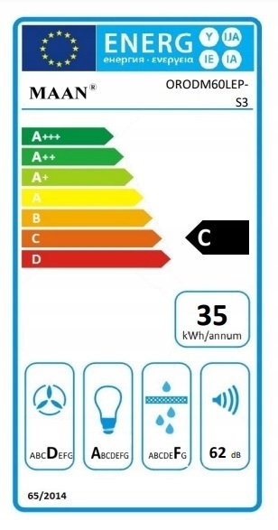 Okap ścienny MAAN MiniRODO 60cm|Czarny Szkło