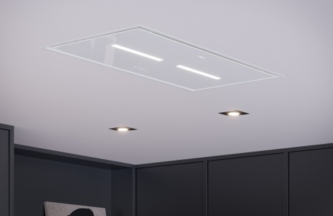 Okap sufitowy Prime 2 biały + Motorblok GPE 850 Maan premium Line