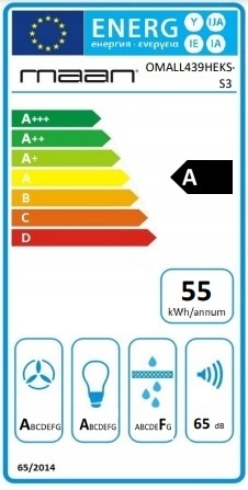 Okap wyspowy 39cm czarny MAAN Malwa Linki 439 715m3/h