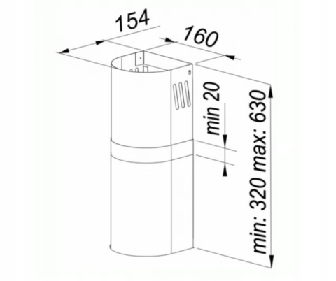 Rura osłonowa Komina okapu MAAN BIAŁA maskownica MIX Rura osłonowa Komina okapu MAAN BIAŁA maskownica MIX