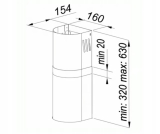 Rura osłonowa Komina okapu MAAN MIX czarna maskownica