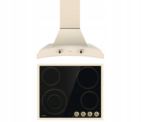 Zestaw RETRO GORENJE okap DK63MCLI + płyta ceramiczna EC642CLI