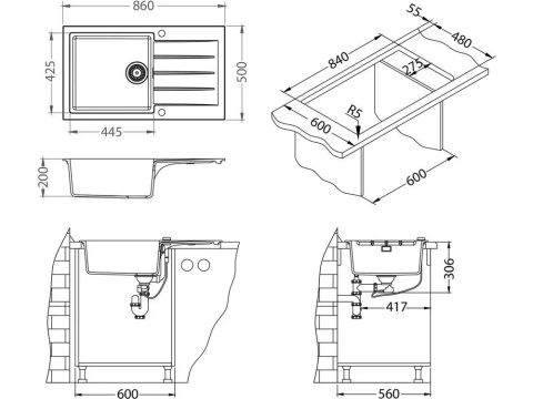 Zlew Alveus Cadit 40 kolor beton 86 x 50 Zlew Alveus Cadit 40 kolor beton 86 x 50