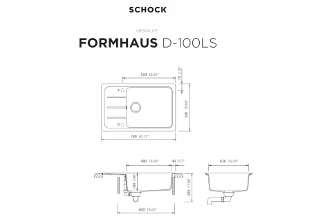 Zlewozmywak Schock Cristalite Formhaus D-100 LS Onyx