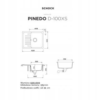 Zlewozmywak Schock PINEDO CRISTALITE+ D-100XS Vanilla
