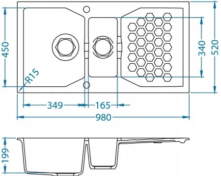 Zlewozmywak granitowy Alveus SENSUAL 70 Steel