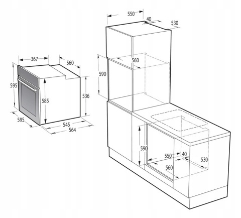 Czarny Mat Zestaw GORENJE BOS67372CLB + BM235CLB + GW6D42CLB