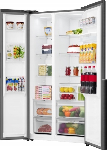 Lodówka SBS Gorenje NRS917E41BXWD Czarna NoFrost Inverter Głębokość 615mm