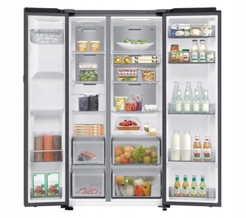 Lodówka SBS Samsung RS80F64KEFEO 640L Drzwi Auto Open No Frost LED